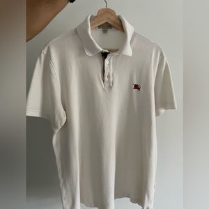Burberry White Polo Shirt. Size XL Men.